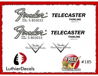 Fender Telecaster Thinline Guitar Decal 185